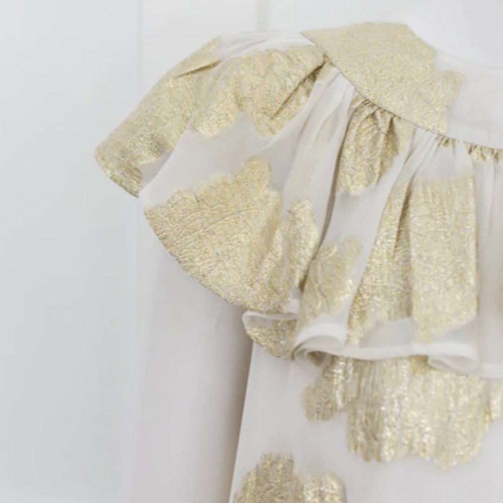 Silky Gold Blouse - Bridal or Holiday Party!